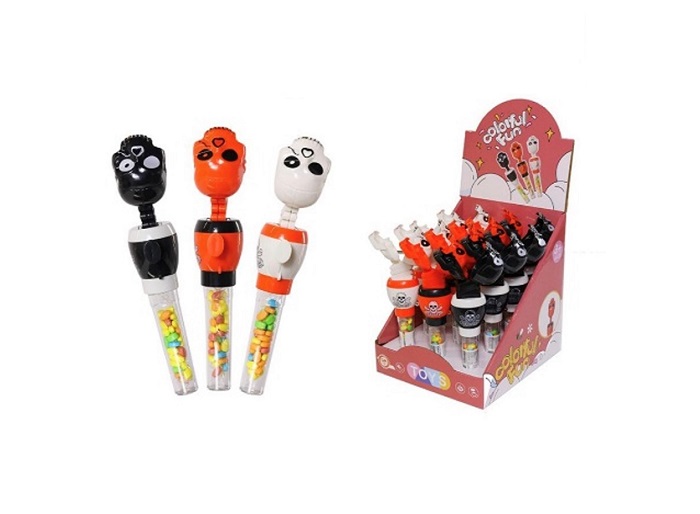 7s telecopic skeleton toy candy 12ct