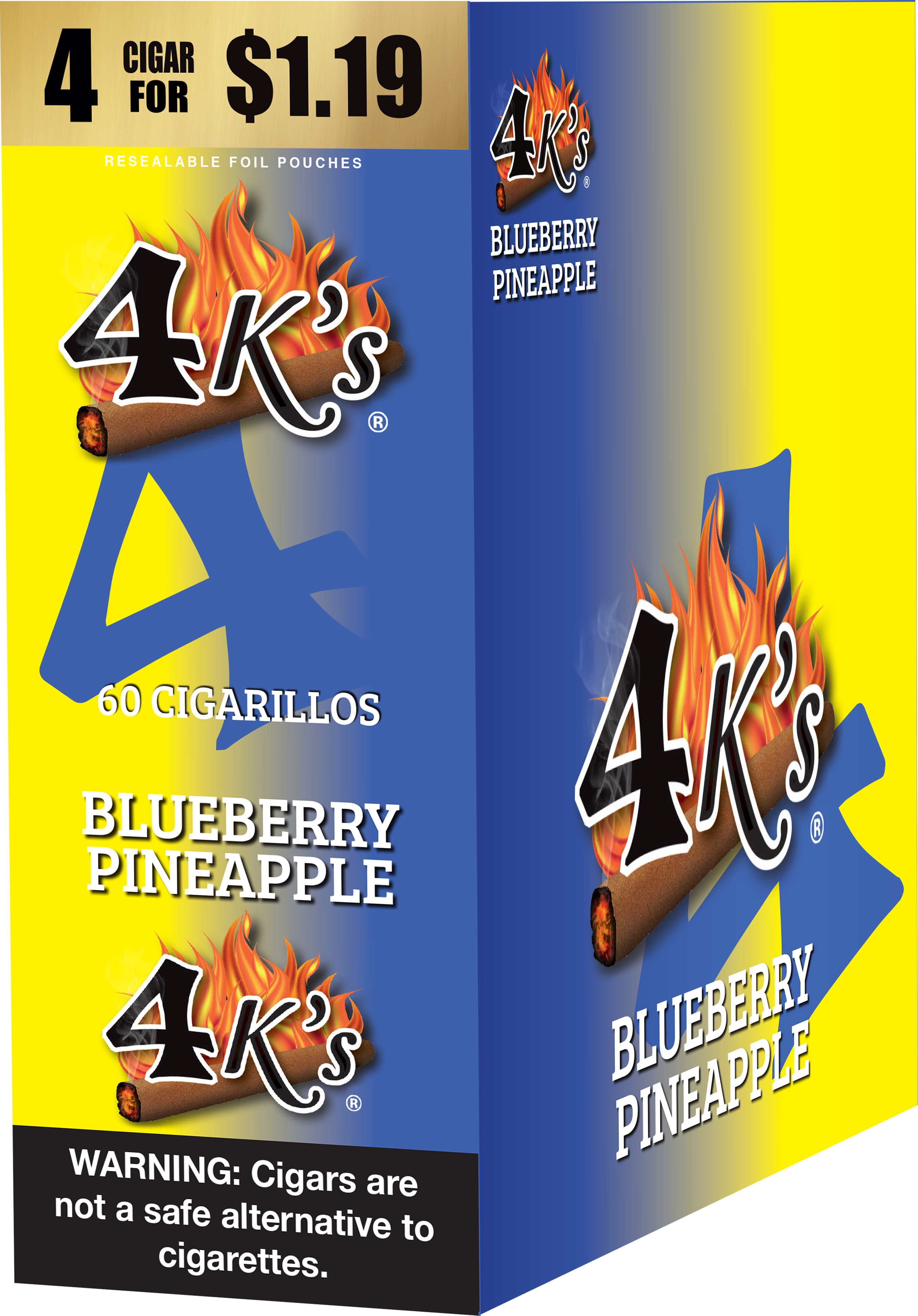 4kings blueberry pineapple 4/$1.19 f.p. 15/4pk